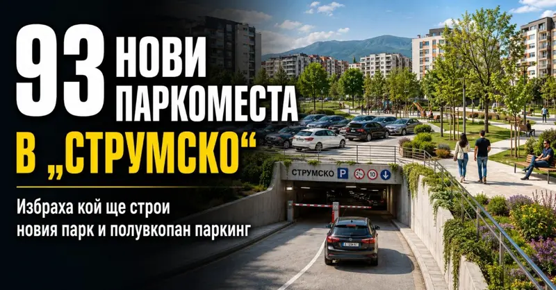 93 НОВИ ПАРКОМЕСТА В „СТРУМСКО“: Избраха кой ще строи новия парк и полувкопан паркинг