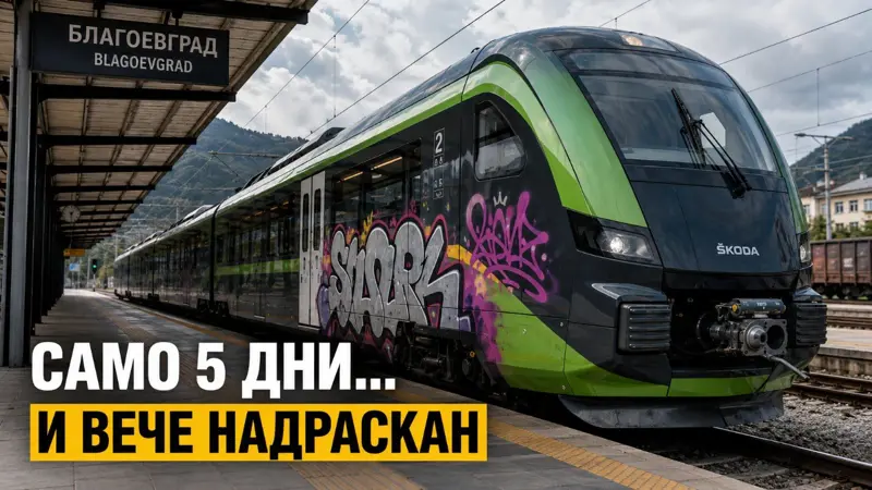 Само пет дни след пускането: чисто нов влак „Шкода“ вече е надраскан на гара Благоевград