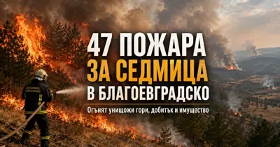 47 ПОЖАРА СА ПЛАМНАЛИ В БЛАГОЕВГРАДСКО САМО ЗА СЕДМИЦА: Огънят унищожи гори, добитък и стигна опасно близо до домове
