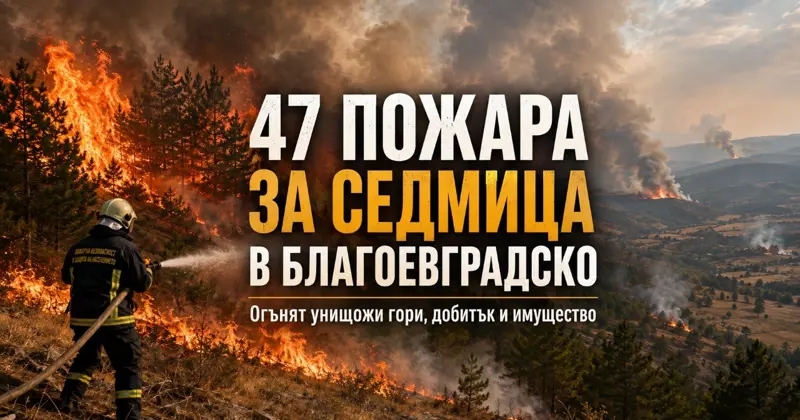 47 ПОЖАРА СА ПЛАМНАЛИ В БЛАГОЕВГРАДСКО САМО ЗА СЕДМИЦА: Огънят унищожи гори, добитък и стигна опасно близо до домове