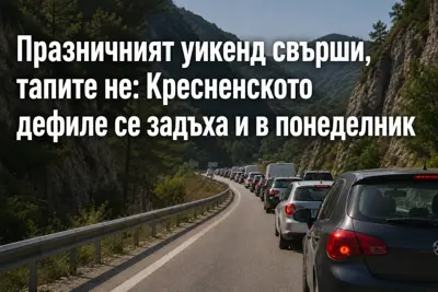 Дълги колони от автомобили в Кресненското дефиле в натоварен работен ден