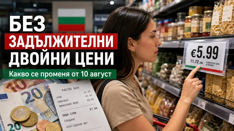 Етикет с цена в евро в магазин