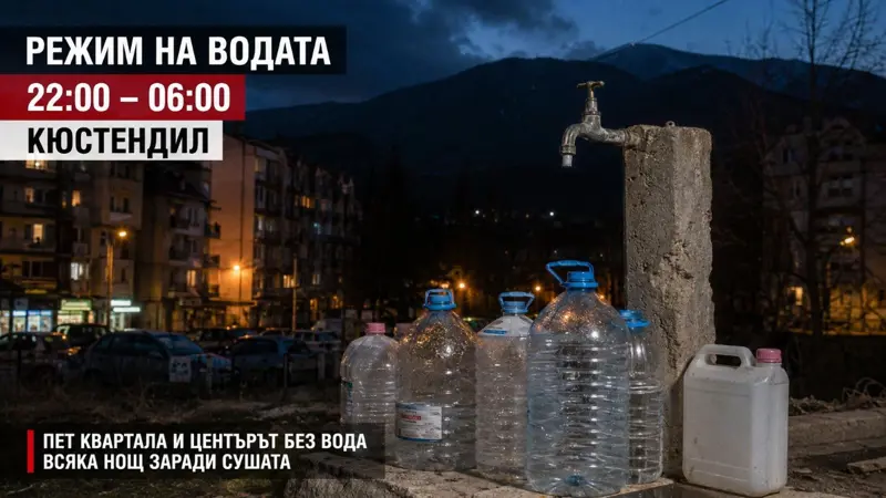 Сушата удари Кюстендил: пет квартала и центърът остават без вода всяка нощ