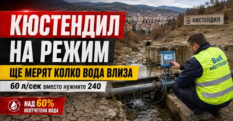 Кюстендил ще мери колко вода реално влиза в системата: режимът оголи проблем, който сушата само направи видим