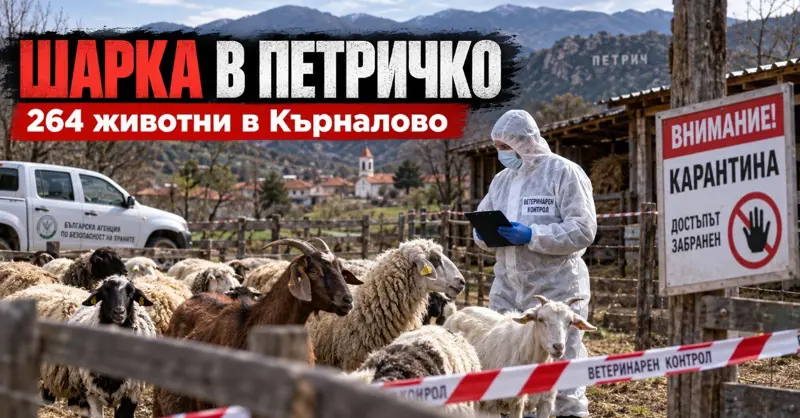 ШАРКА В ПЕТРИЧКО: Умъртвяват 264 животни в Кърналово