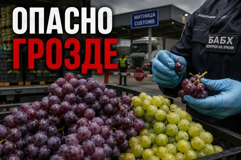 ОПАСНО ГРОЗДЕ: БАБХ спря над 17,5 тона с пестициди от Турция