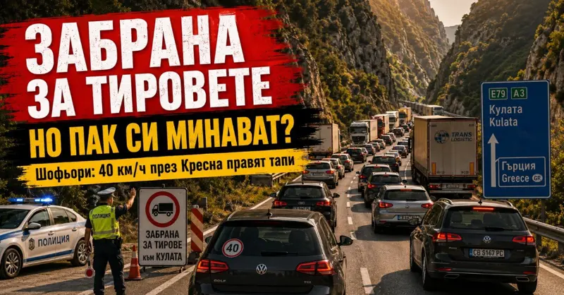 Забрана за тировете към Кулата, но спазва ли се? Шофьори: „Пак си минават“ – а 40 км/ч в дефилето допълнително задръства движението