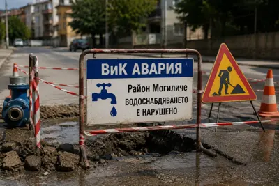 Ремонтни дейности на ВиК екипи на улица в град Перник