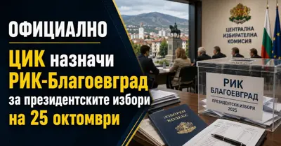 ОФИЦИАЛНО: ЦИК назначи РИК-Благоевград за президентските избори на 25 октомври