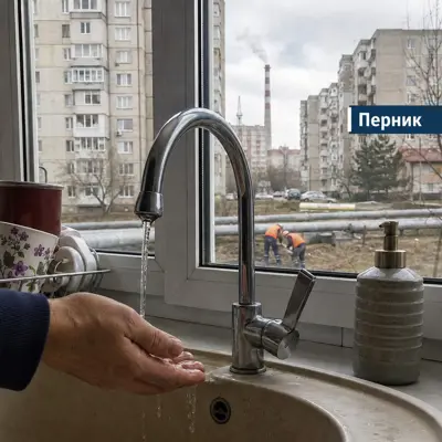 Работници извършват ремонтни дейности по топлопреносната мрежа в градска среда