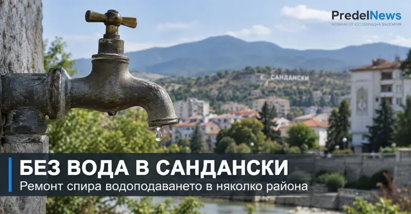 РЕМОНТ ОСТАВИ НЯКОЛКО УЛИЦИ В САНДАНСКИ БЕЗ ВОДА: Подменят водопровод и канализация
