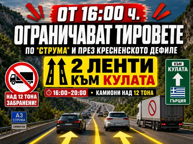 Натоварен трафик от леки автомобили по магистрала Струма в посока Гърция.