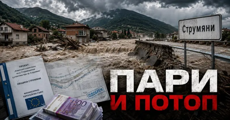 РАЗСЛЕДВАНЕ: Над €600 000 по проекти срещу наводнения в Струмяни - Шашка е укрепвана, а потопът пак дойде
