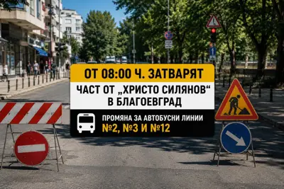 От 08:00 ч. затварят част от „Христо Силянов“ в Благоевград: три автобусни линии сменят маршрутите си