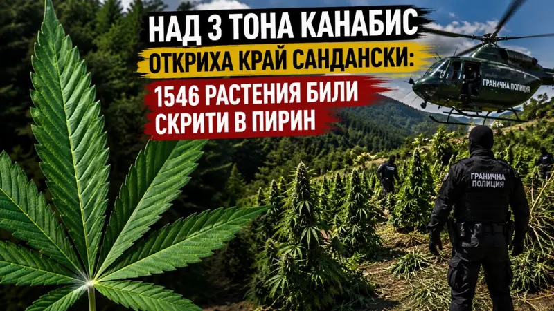 Полицейска операция по унищожаване на нива с канабис в планински район.