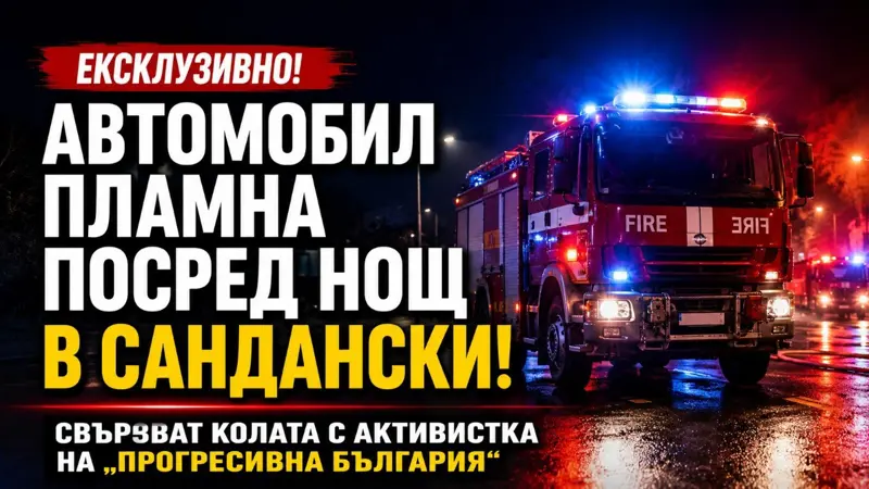 Автомобил пламна посред нощ в Сандански, свързват го с активистка на „Прогресивна България“