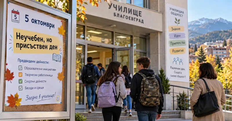 Ученици в Благоевград – 5 октомври 2026 г. е неучебен, но присъствен ден